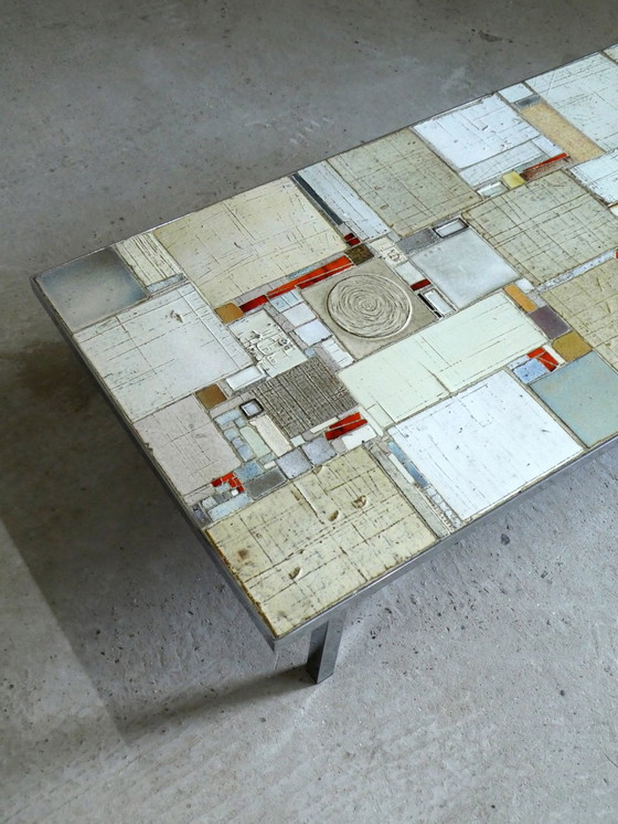 Image 1 of Rare Large Ceramic Coffee Table By Pia Manu, Belgium, 1970