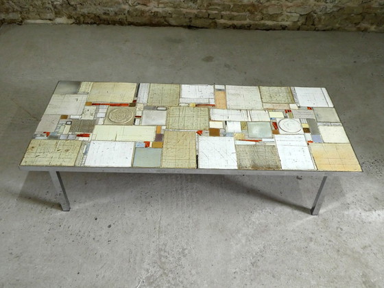 Image 1 of Rare Large Ceramic Coffee Table By Pia Manu, Belgium, 1970