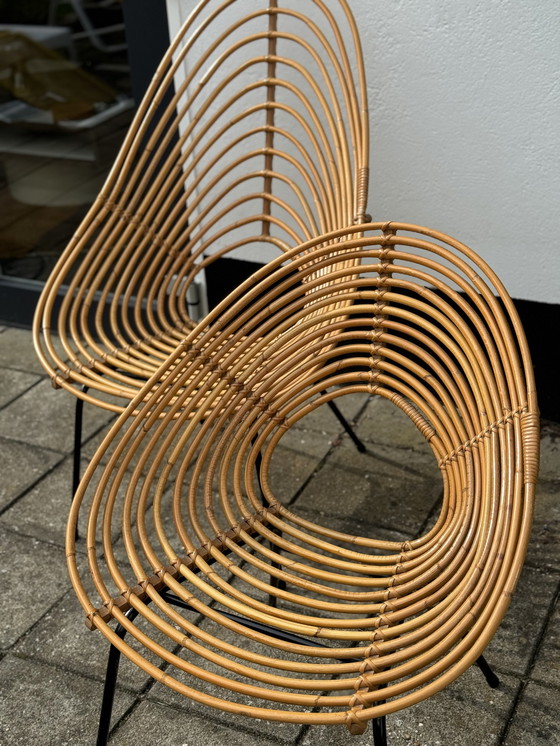 Image 1 of Pair Of Rohe Rotan Chairs By H. Broekhuizen 1960’S