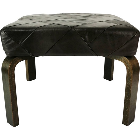 Image 1 of Vintage beech pouf, Denmark 1970
