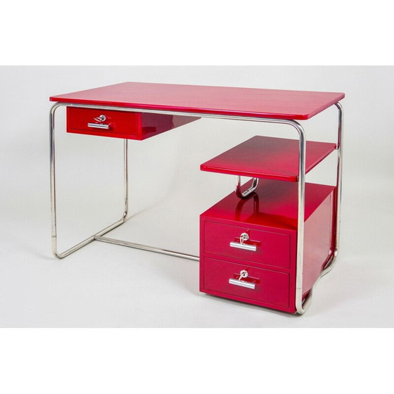 Image 1 of Scrivania vintage rossa Bauhaus, Germania anni '30