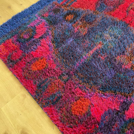 Image 1 of Scandinavian vintage wool Rya rug by Oili Maki for Finnrya Oy AB, Finland 1950s