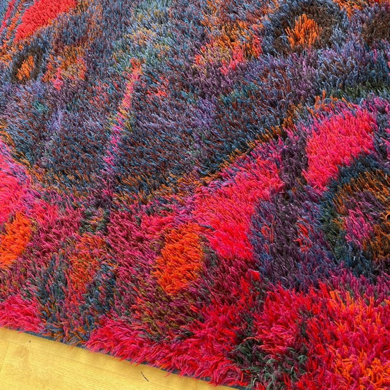 Image 1 of Scandinavian vintage wool Rya rug by Oili Maki for Finnrya Oy AB, Finland 1950s
