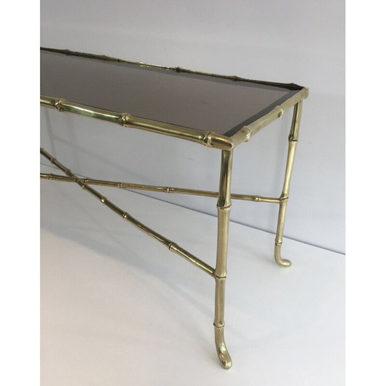 Image 1 of Vintage bronze and smoked glass coffee table, France 1940