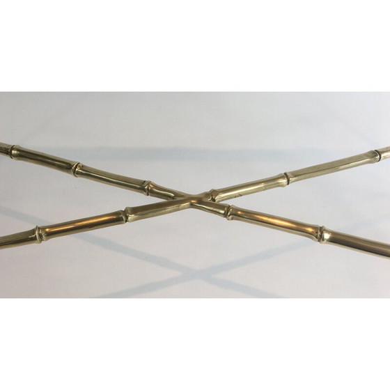 Image 1 of Vintage bronze and smoked glass coffee table, France 1940