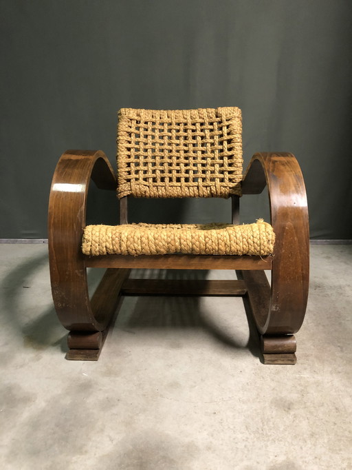 Sedia vintage in corda VIBO di Audoux &amp; Minet