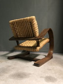 Vintage VIBO rope chair by Audoux & Minet