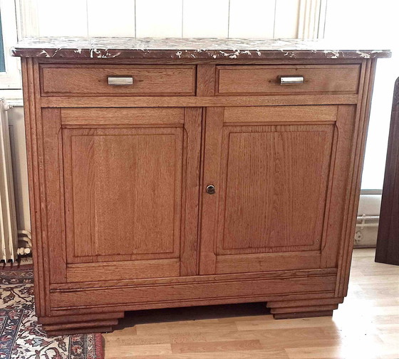 Image 1 of Credenza Art Déco in rovere biondo massello, larghezza 120 cm