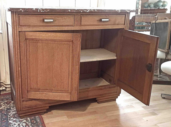 Image 1 of Credenza Art Déco in rovere biondo massello, larghezza 120 cm