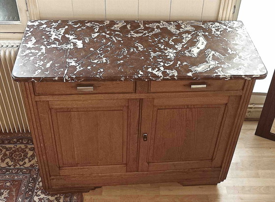 Image 1 of Credenza Art Déco in rovere biondo massello, larghezza 120 cm