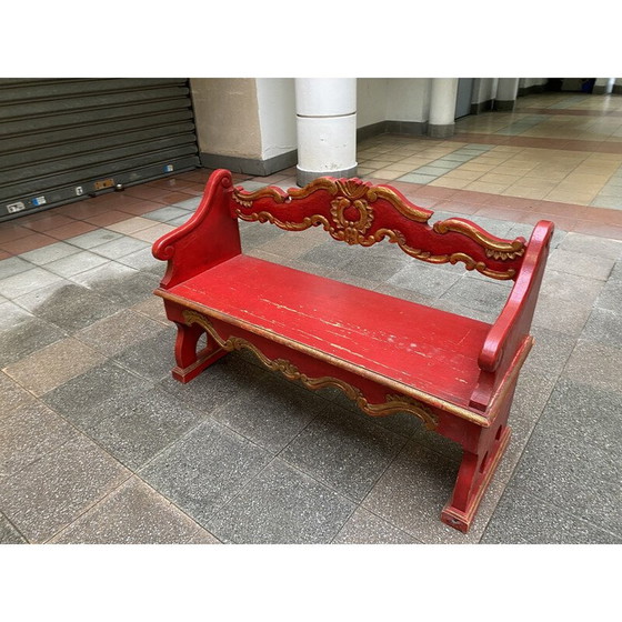 Image 1 of Vintage wooden Venetian bench, 1950s