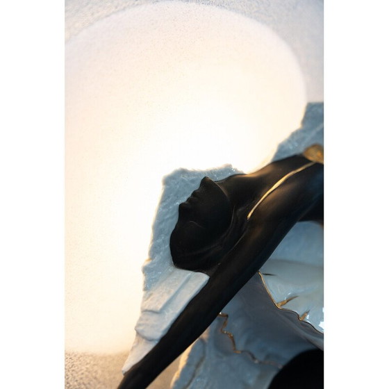 Image 1 of Lampada vintage in vetro di Murano e ceramica raffigurante una ballerina