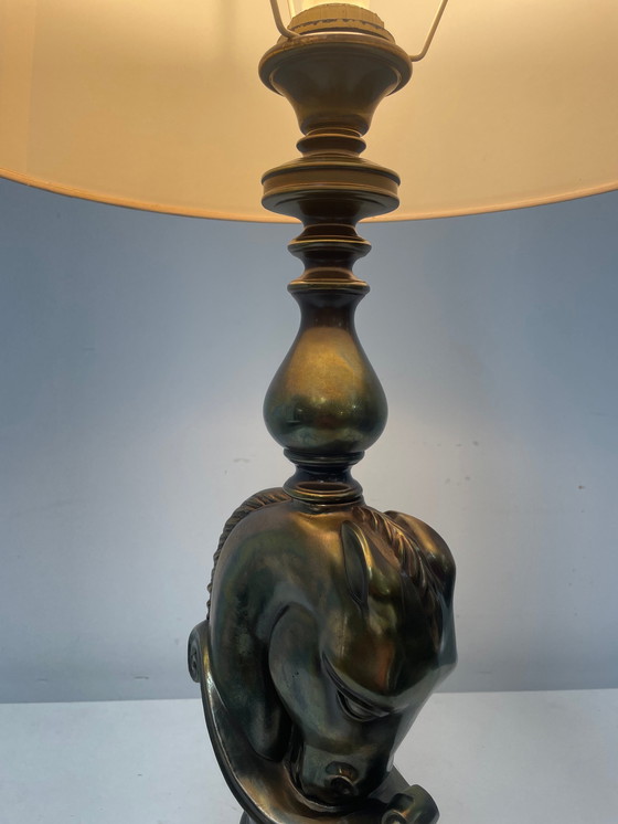 Image 1 of Lampe de table Deknudt avec tête de cheval