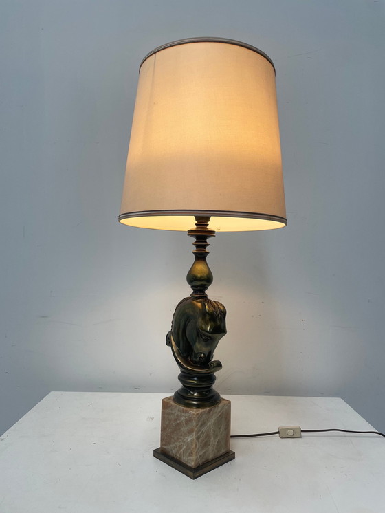 Image 1 of Deknudt table lamp with horse head 