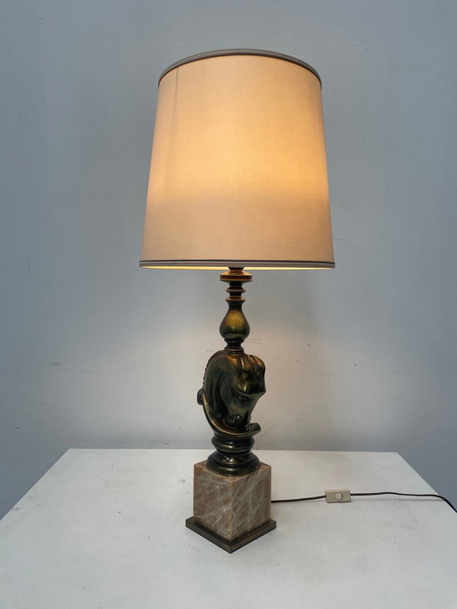 Deknudt table lamp with horse head 