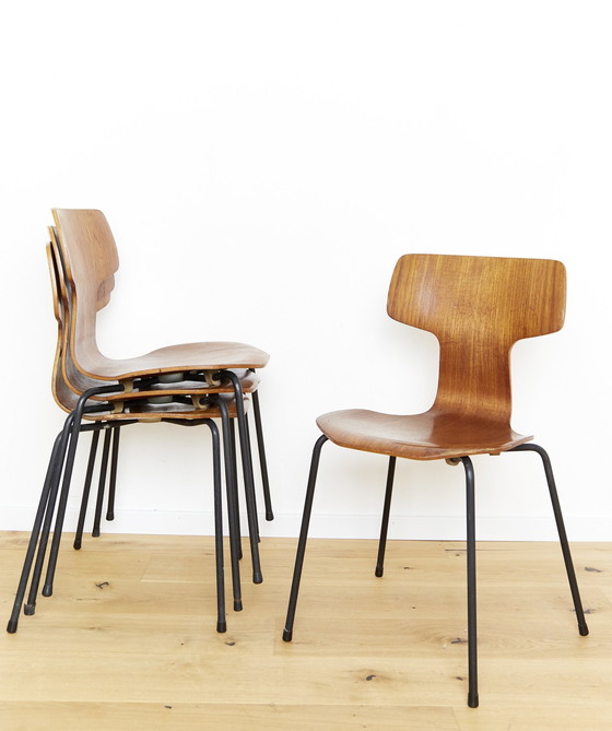 Image 1 of Model 3103 Hammer Chair By Arne Jacobsen For Fritz Hansen, 1960S, Set Of 4