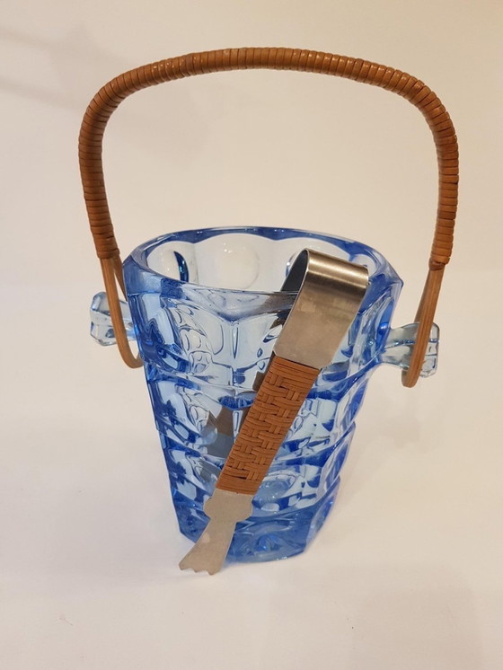 Image 1 of Ice Bucket With Tong By Jurnikl For Rosice Glassworks, 1960S