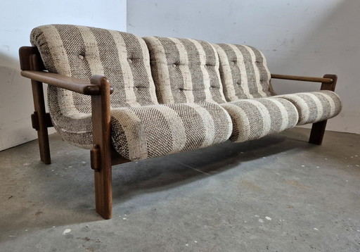 1970s brutalist 3 seater sofa