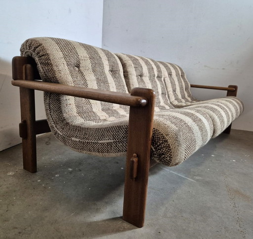 1970s brutalist 3 seater sofa