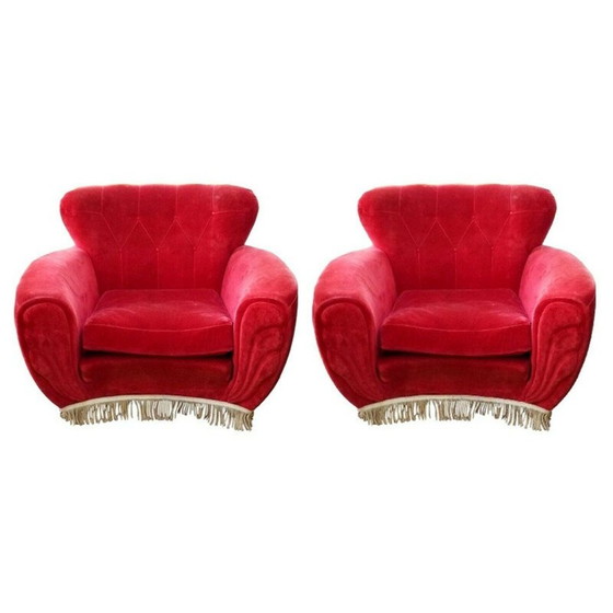 Image 1 of Pair of vintage armchairs by Guglielmo Ulrich, 1940