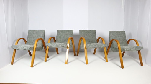 4x Bow Wood armchairs 1950