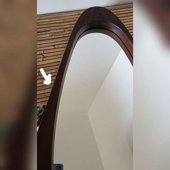 Image 1 of 50s-60s Italian Solid Teak Mirror