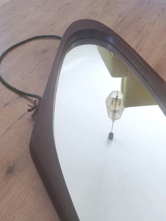 Image 1 of 50s-60s Italian Solid Teak Mirror