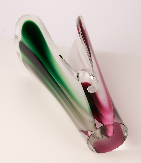 Image 1 of Vintage Flygsfors Coquille Studio Art Vase en verre