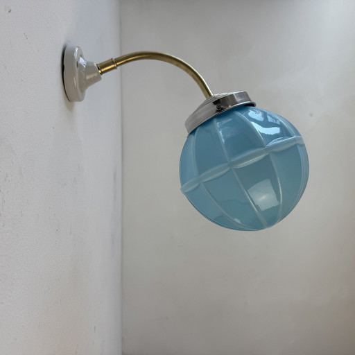 Antique Art-Deco Opaline Wall Lamp