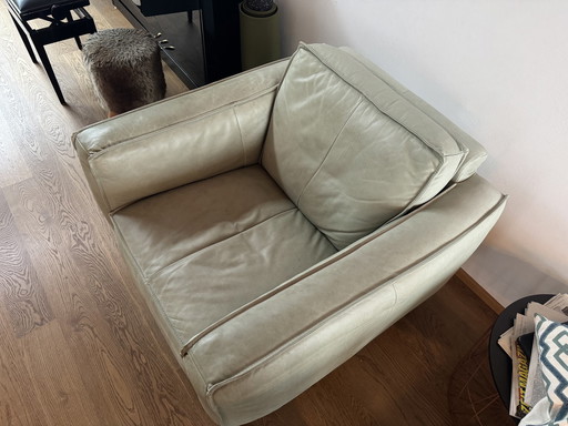 3-seater leather couch with 1 armchair