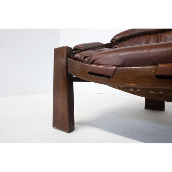 Image 1 of Vintage leather sofa by Luciano Frigerio, Italy 1970