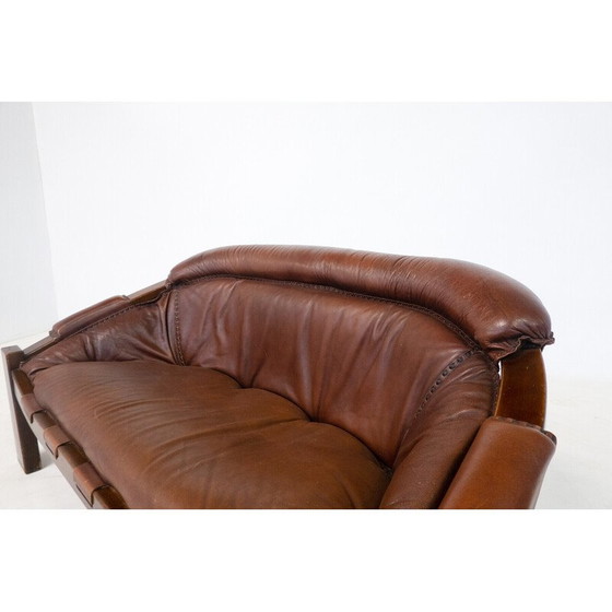 Image 1 of Vintage leather sofa by Luciano Frigerio, Italy 1970