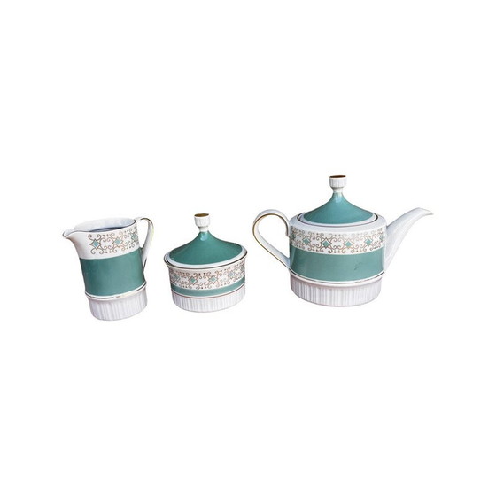 Image 1 of Vintage turquoise porcelain coffee service for Kahl, Germany 1960