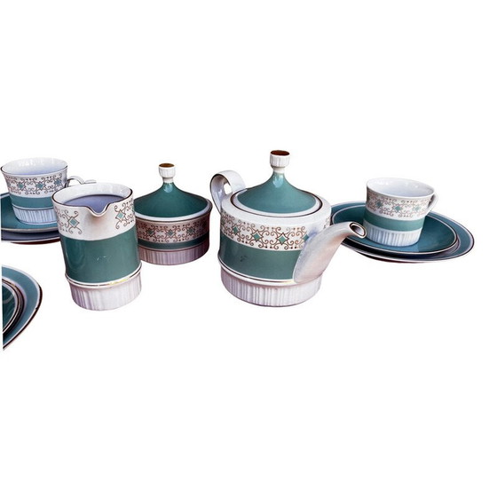 Image 1 of Vintage turquoise porcelain coffee service for Kahl, Germany 1960