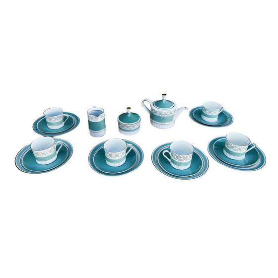 Image 1 of Vintage turquoise porcelain coffee service for Kahl, Germany 1960
