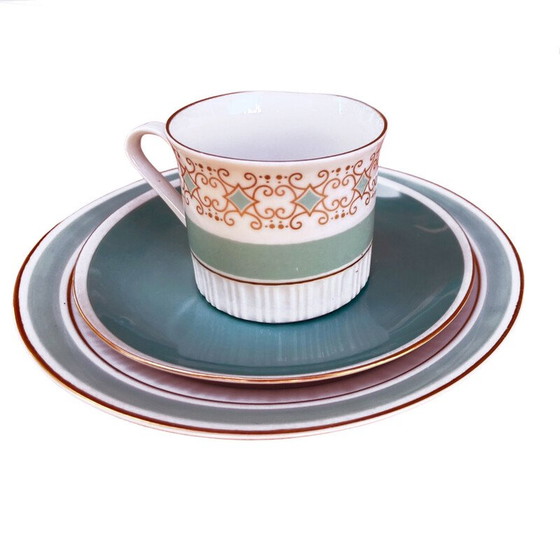 Image 1 of Vintage turquoise porcelain coffee service for Kahl, Germany 1960