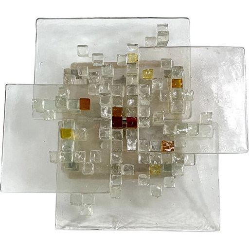 Vintage Murano glass wall lamp by Albano Poli for Poliarte, Italy 1970s