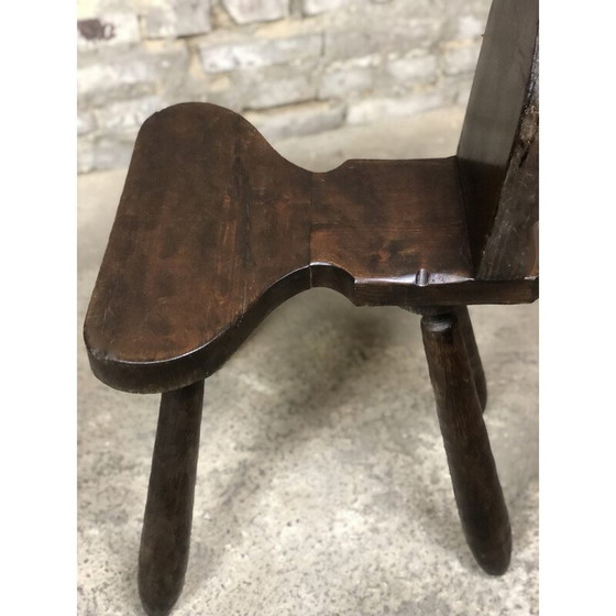 Image 1 of Set of 6 gouged vintage Brutalist mountain chairs, 1960