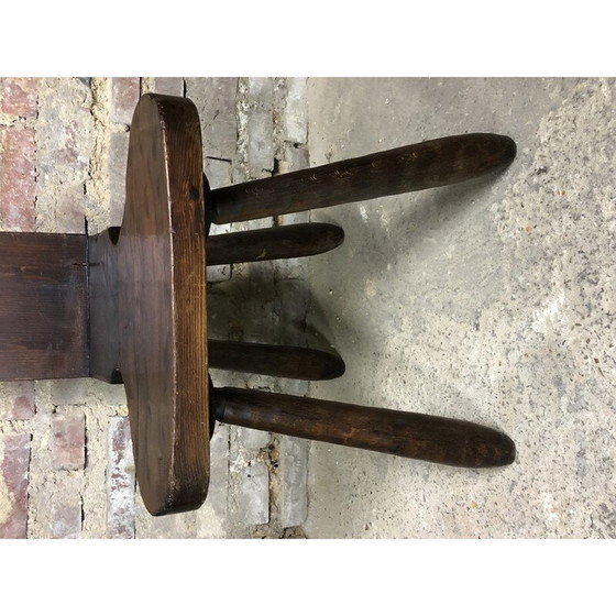 Image 1 of Set of 6 gouged vintage Brutalist mountain chairs, 1960