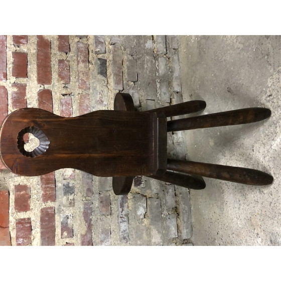 Image 1 of Set of 6 gouged vintage Brutalist mountain chairs, 1960