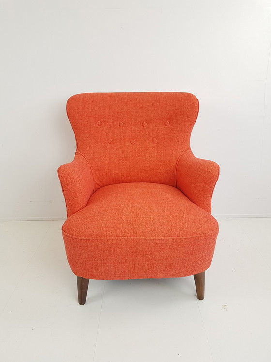 Image 1 of Poltrona vintage Artifort Theo Ruth arancione rossa appena rivestita 