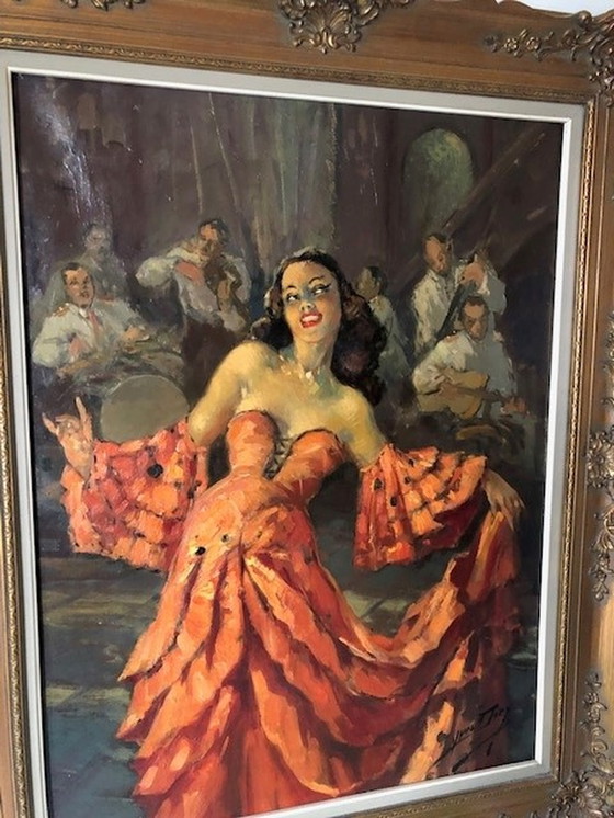 Image 1 of Yves DIEY Spanish dancer with combo 19th century 80x60 framed