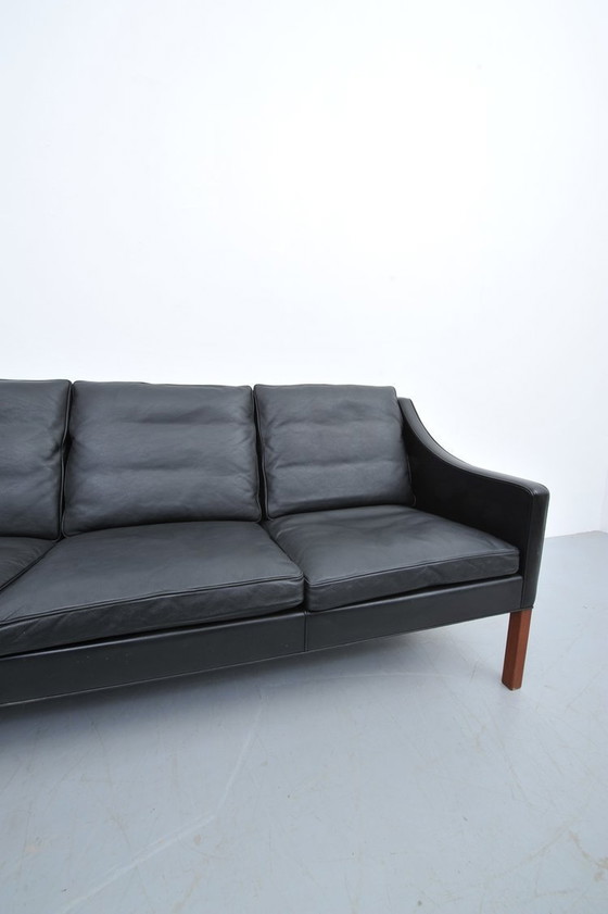 Image 1 of Børge Mogensen Leather Sofa Black Model 2209