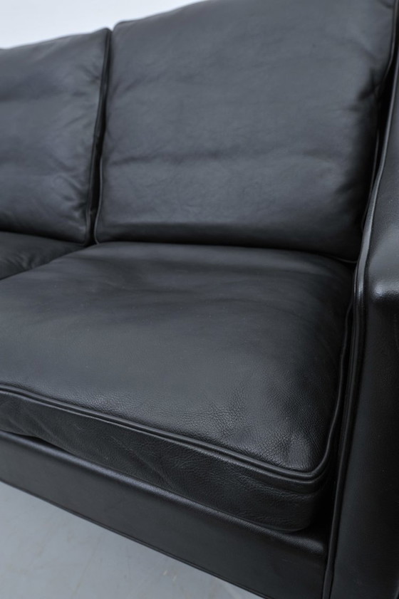 Image 1 of Børge Mogensen Leather Sofa Black Model 2209