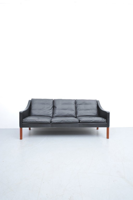 Børge Mogensen Leather Sofa Black Model 2209