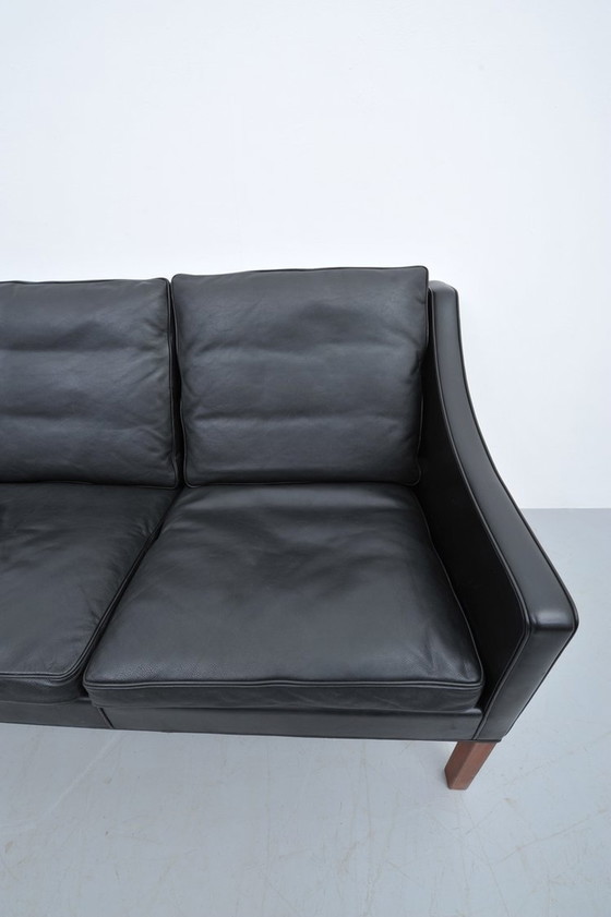 Image 1 of Børge Mogensen Leather Sofa Black Model 2209