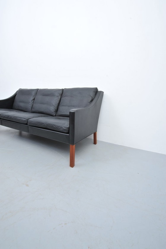 Image 1 of Børge Mogensen Leather Sofa Black Model 2209