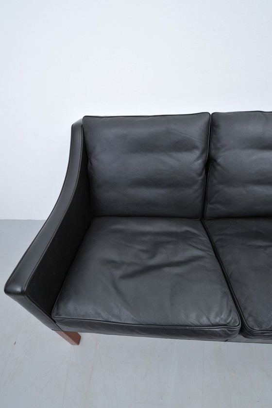 Image 1 of Børge Mogensen Leather Sofa Black Model 2209