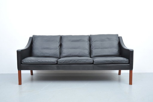 Børge Mogensen Leather Sofa Black Model 2209