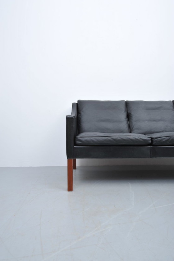 Image 1 of Børge Mogensen Leather Sofa Black Model 2209